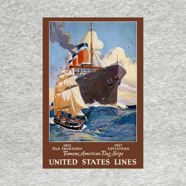 Famous American Flag Ships Vintage Poster 1927 by vintagetreasure